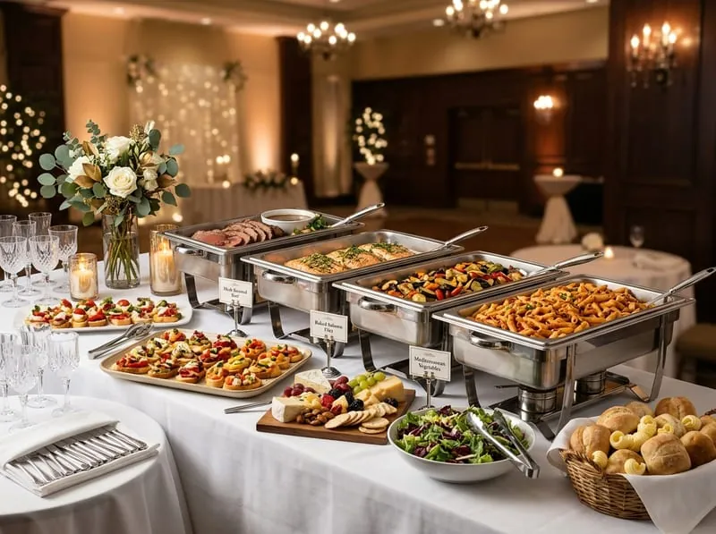 Elegant buffet catering setup